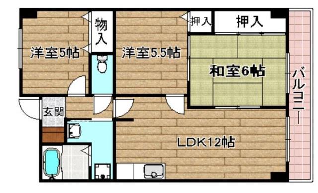 レジデンス中島(3LDK/2階)の間取り写真