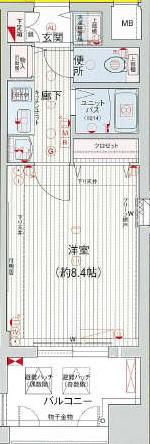 プレサンス泉セントマーク(1K/6階)の間取り写真