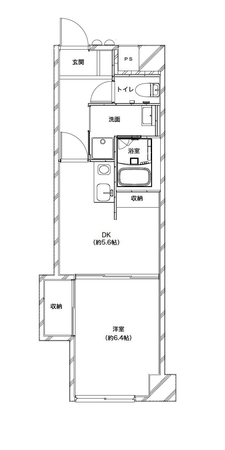 COKULAS上杉(1DK/4階)の間取り写真