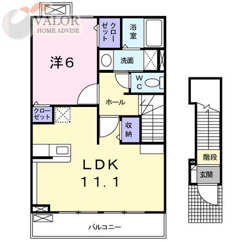 サンマリノ I(1LDK/2階)の間取り写真