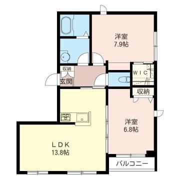 ルミナス南荻窪(2LDK/2階)の間取り写真