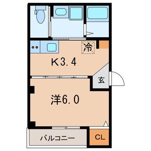 MERGRACE戸越銀座(1K/3階)の間取り写真