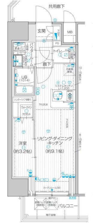 エスリード車道 桜通(1LDK/9階)の間取り写真