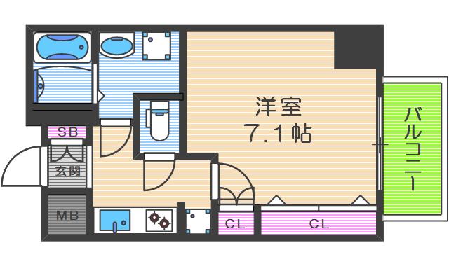 フジマン北梅田(1K/3階)の間取り写真