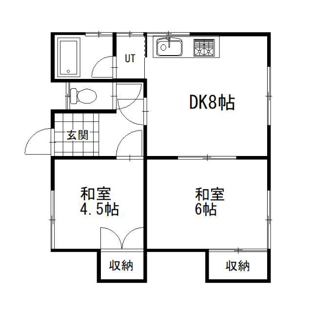 渡辺マンション(2DK/2階)の間取り写真