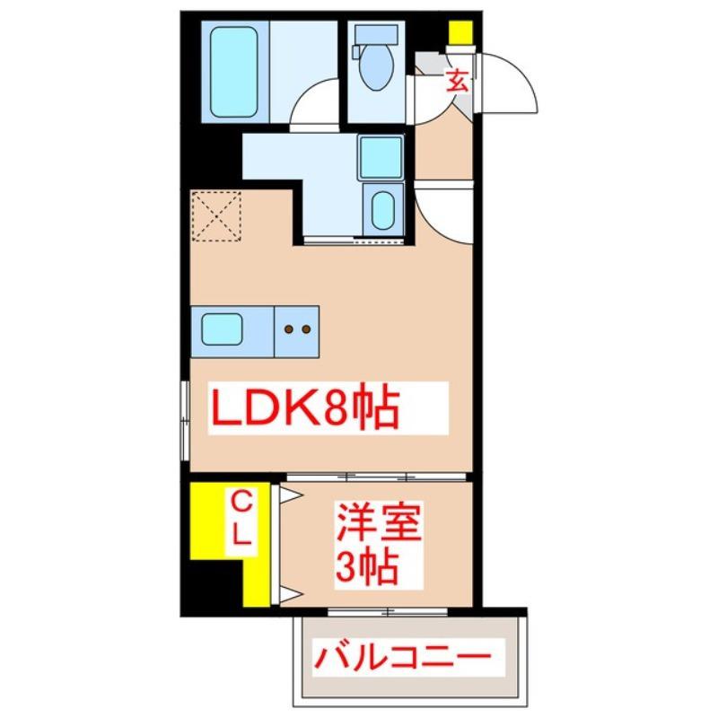 ABELIAII(1LDK/3階)の間取り写真