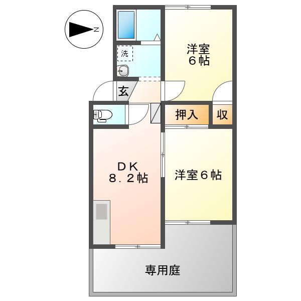 ロイヤルコーポ(2DK/1階)の間取り写真