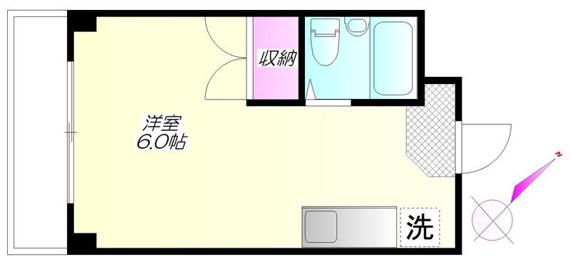 エヌエスコート(ワンルーム/2階)の間取り写真