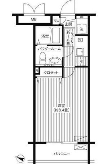 プロスパー下井草(1K/1階)の間取り写真