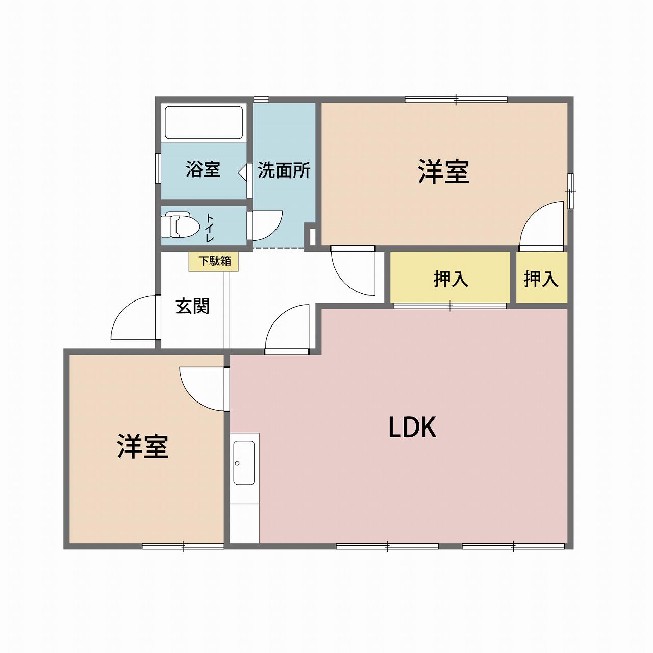 セビアンK(2LDK/2階)の間取り写真