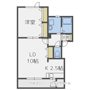 花てまり参番館(1LDK/1階)の間取り写真