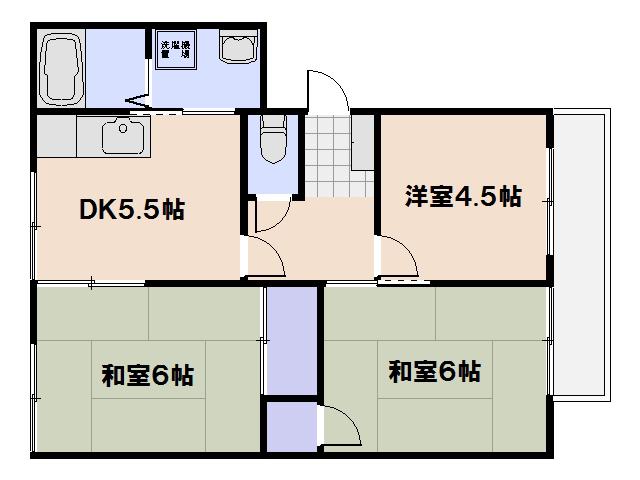 ファミーユ三宅(3DK/1階)の間取り写真