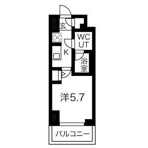 クラリッサ横浜シエル(1K/5階)の間取り写真