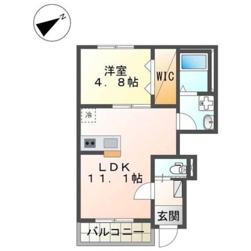 アンジュ(1LDK/1階)の間取り写真