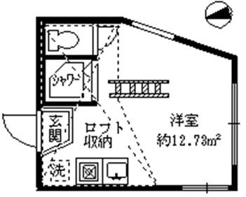 フェリスシエル(ワンルーム/1階)の間取り写真