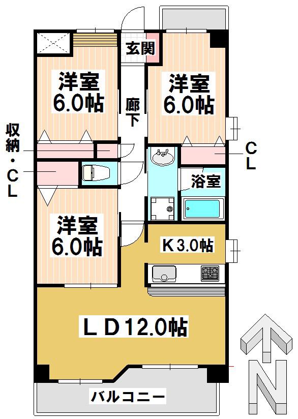 ANNIVERSARY TEIKOKU(3LDK/2階)の間取り写真