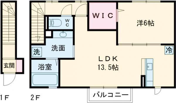 レスポワール(1LDK/2階)の間取り写真