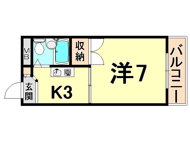 カサクレモナ東館(1K/2階)の間取り写真