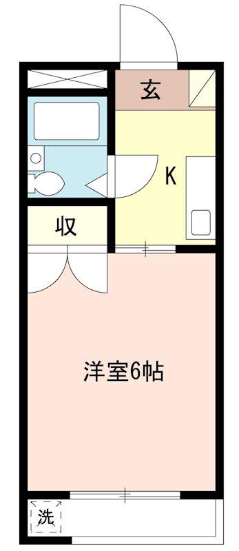 メゾントシ(ワンルーム/2階)の間取り写真