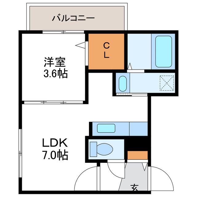 BLANC BONHEUR SOEN ブランボヌール桑園(1DK/3階)の間取り写真
