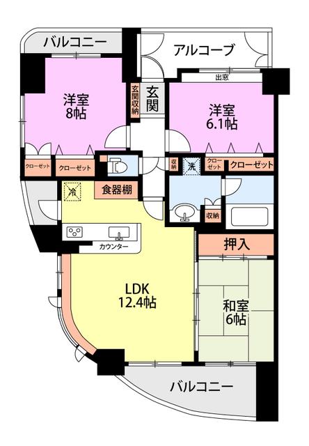 Dクラディア新潟駅前(3LDK/11階)の間取り写真