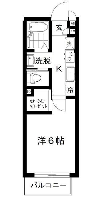 カルデラッツィオ瑞江(1K/2階)の間取り写真