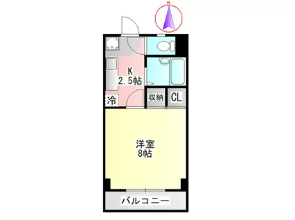 第5ハイツ・タマキ(1K/4階)の間取り写真