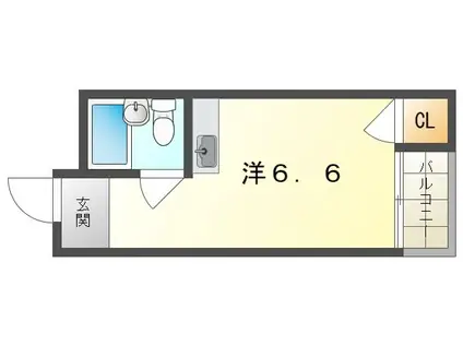 アパートメント寝屋川II(ワンルーム/1階)の間取り写真