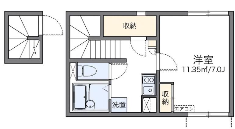 アローステージIII(1K/2階)の間取り写真