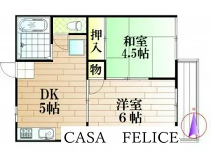 サンコーポ(2DK/2階)の間取り写真