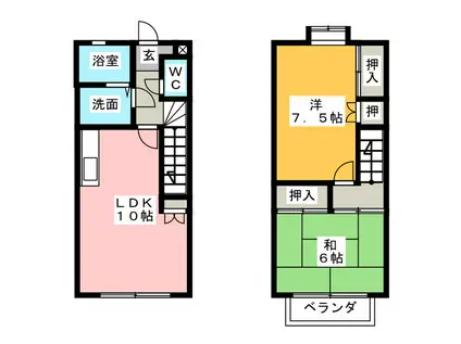 メゾンパティオ(2LDK/1階)の間取り写真