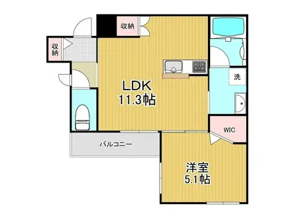ヒルクレスト南浦和(1LDK/2階)の間取り写真