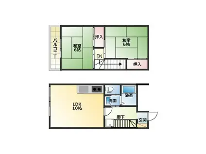 メゾネット杉山(2LDK/1階)の間取り写真