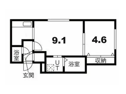 JR千歳線 長都駅 徒歩23分 2階建 築11年(1LDK/1階)の間取り写真