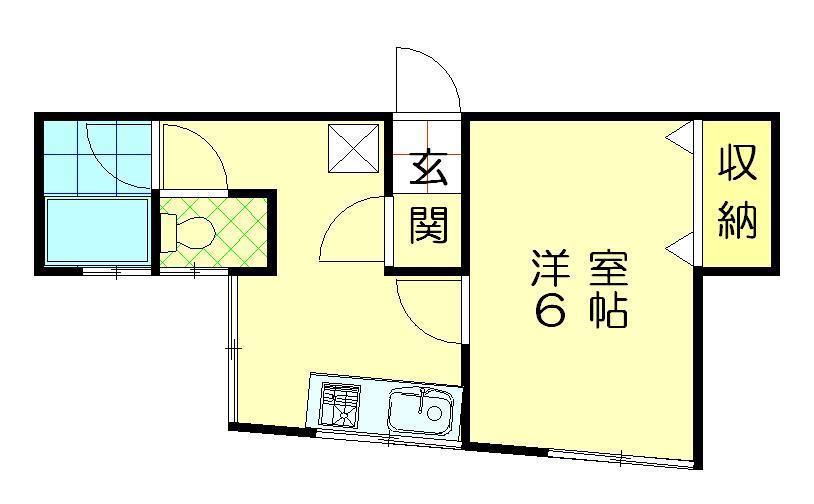 大町スカイハイツ(1K/2階)の間取り写真
