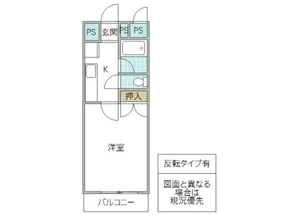 フォーライフウエスト(1K/3階)の間取り写真