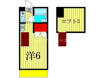シャルムII(ワンルーム/2階)の間取り写真