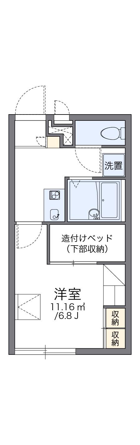 レオパレスけーあい(1K/2階)の間取り写真
