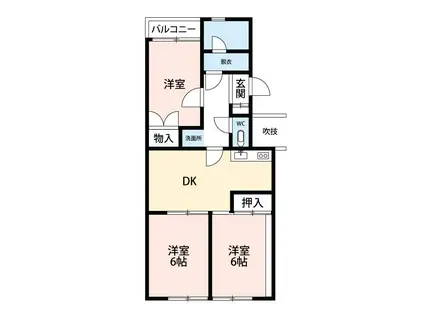けやき台ハイツ(3DK/1階)の間取り写真