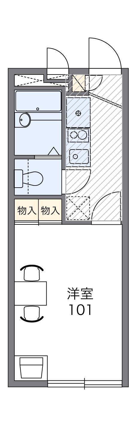 レオパレスCASERO 野里(1K/2階)の間取り写真