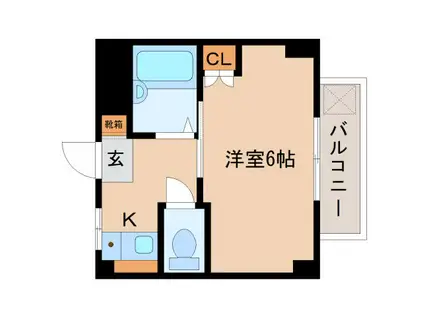 メゾン前田(1K/2階)の間取り写真