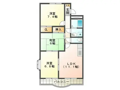 ルミナスパレス(3LDK/3階)の間取り写真