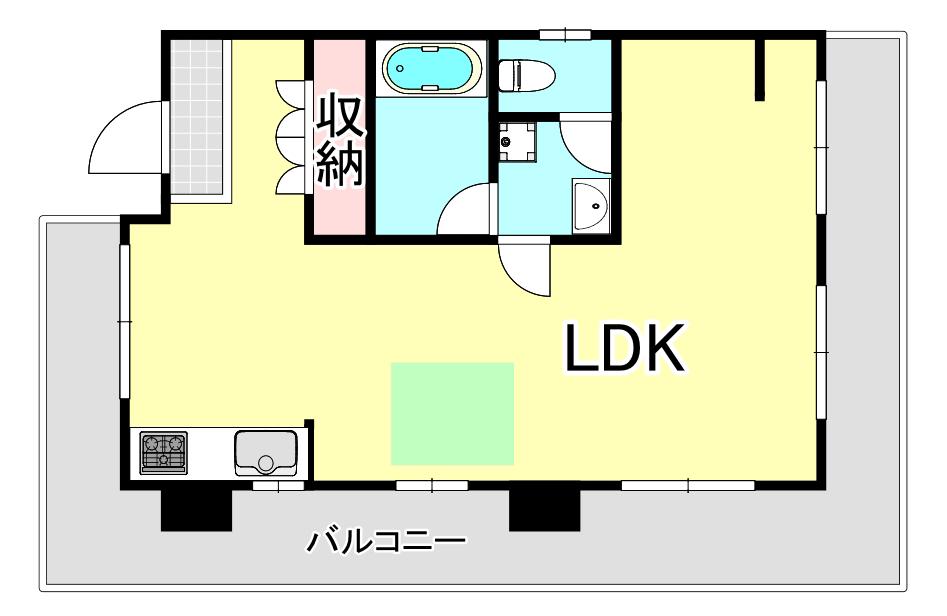 サニーライフ住吉(1LDK/4階)の間取り写真