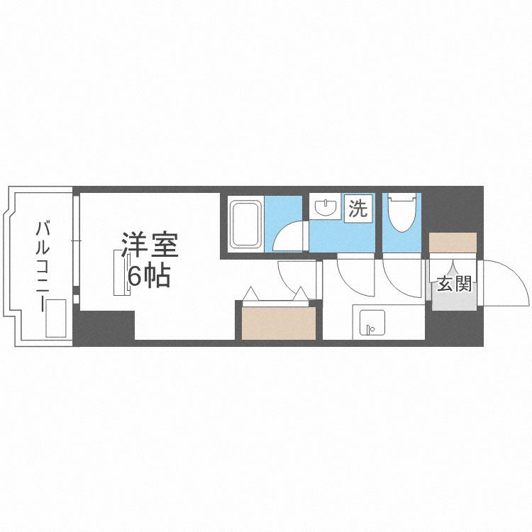 レオンコンフォート難波クレア(1K/14階)の間取り写真