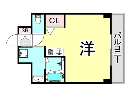 AIROSE芦屋(ワンルーム/5階)の間取り写真