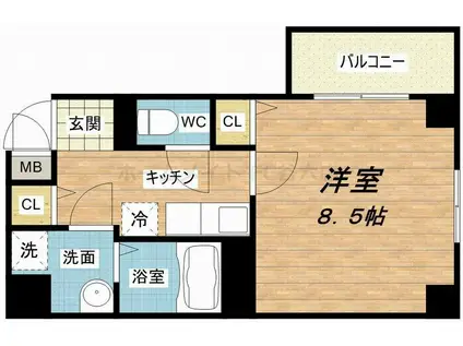URESIDENCEUESHIO(1K/3階)の間取り写真