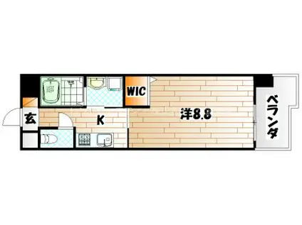 SALICE柳町II(1K/8階)の間取り写真
