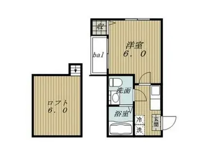マインハイム枇杷島(1K/1階)の間取り写真