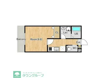 ジーメゾン西大宮アウリス(1K/1階)の間取り写真