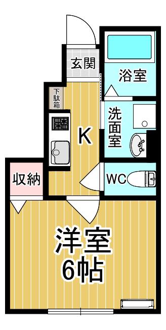 RIVERAINIII(1K/1階)の間取り写真